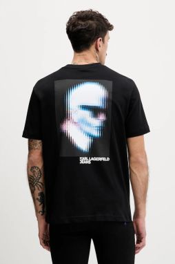 Bavlnené tričko Karl Lagerfeld Jeans pánske, čierna farba, s potlačou, B1M17069