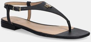 Kožené sandále Lauren Ralph Lauren Everley 2 čierna farba, 802982881002