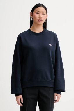 Bavlnená mikina PS Paul Smith tmavomodrá farba, s nášivkou, W2R-352V-V21116