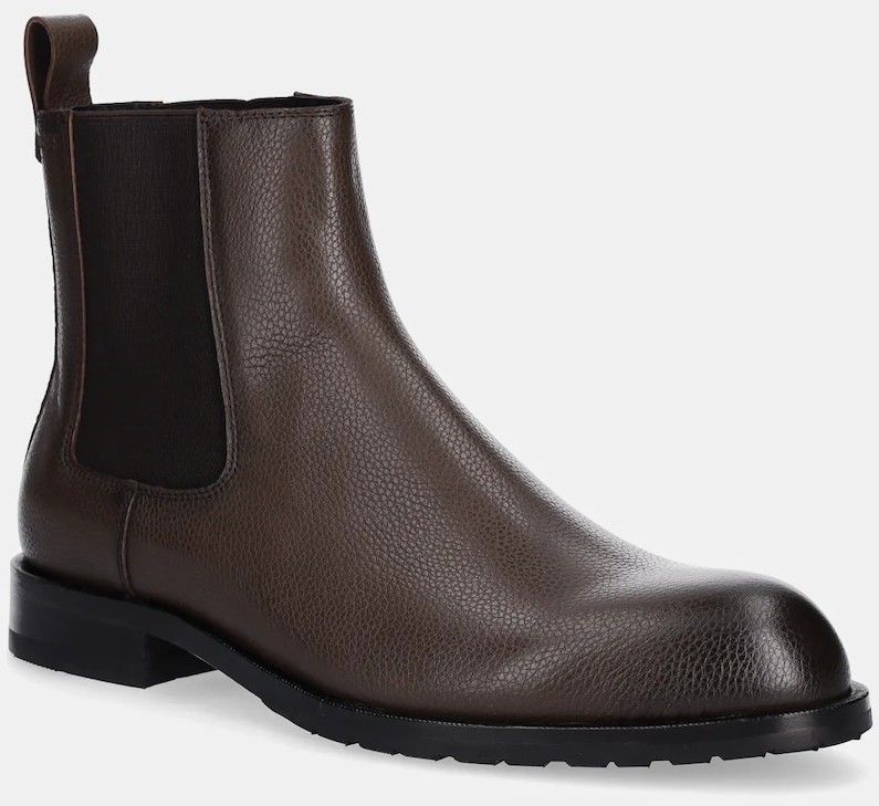 Kožené topánky chelsea BOSS Tayil-L hnedá farba, 50552541