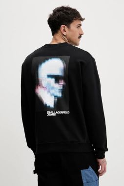 Bavlnená mikina Karl Lagerfeld Jeans čierna farba, s potlačou, B1M20052