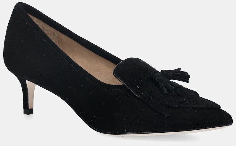 Semišové lodičky Lauren Ralph Lauren Adrienne Klt čierna farba, 802P04172001