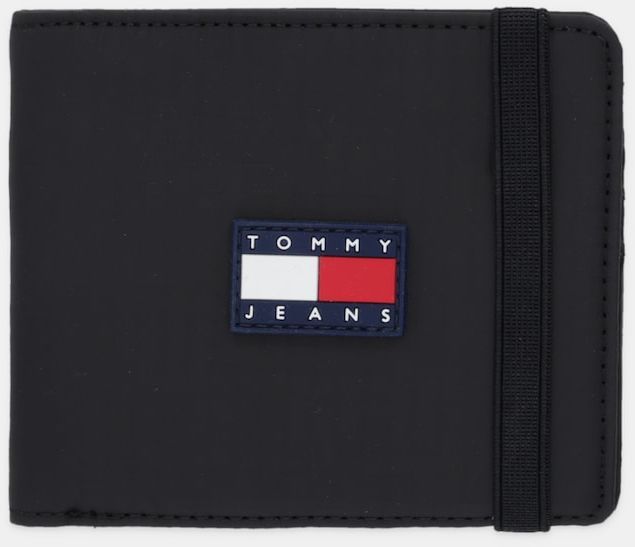 Peňaženka Tommy Jeans pánska, čierna farba, AM0AM13867