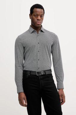 Košeľa BOSS P-HANK-K-261 čierna farba, slim, s klasickým golierom, 50556102