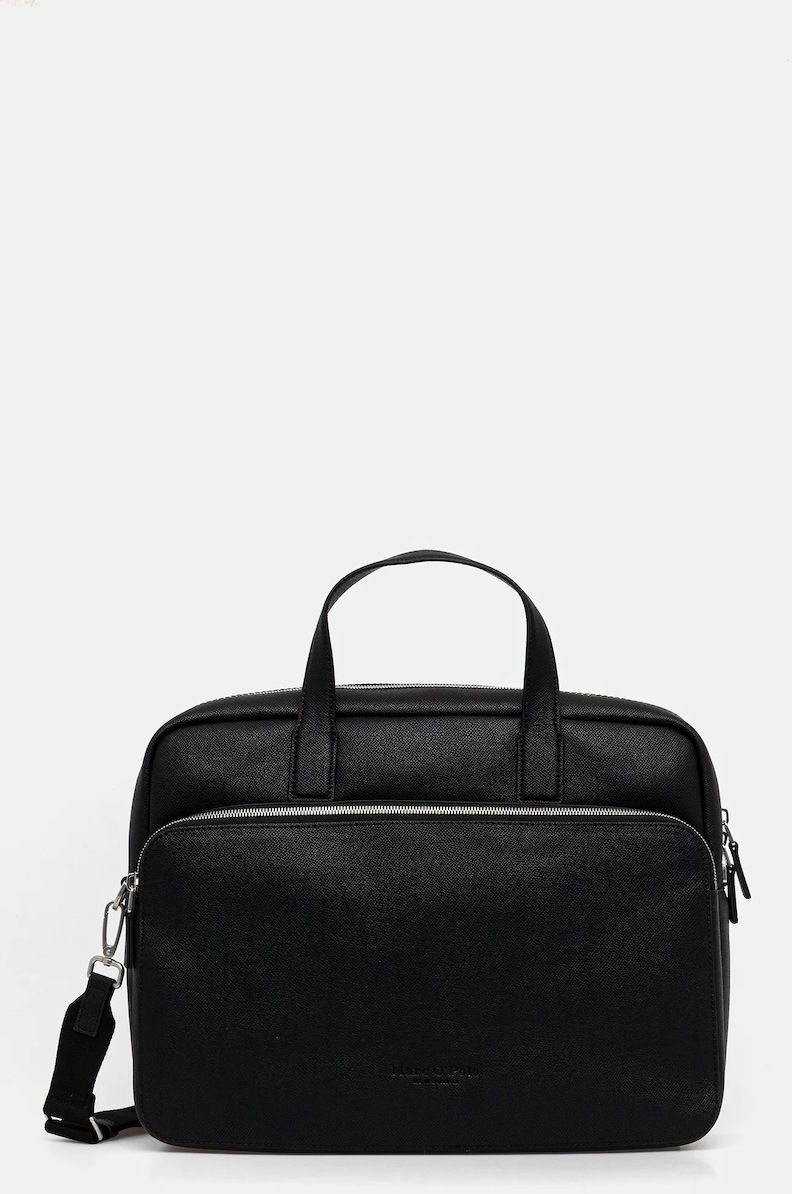 Kožená taška na notebook Marc O'Polo čierna farba, 5000009083