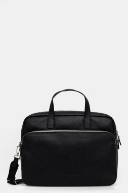 Kožená taška na notebook Marc O'Polo čierna farba, 5000009083