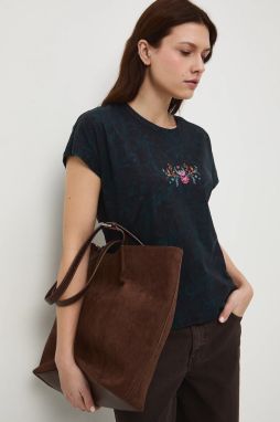 Bavlnené tričko Medicine dámske, čierna farba