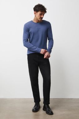 Tričko s dlhým rukávom Medicine tmavomodrá farba, s potlačou