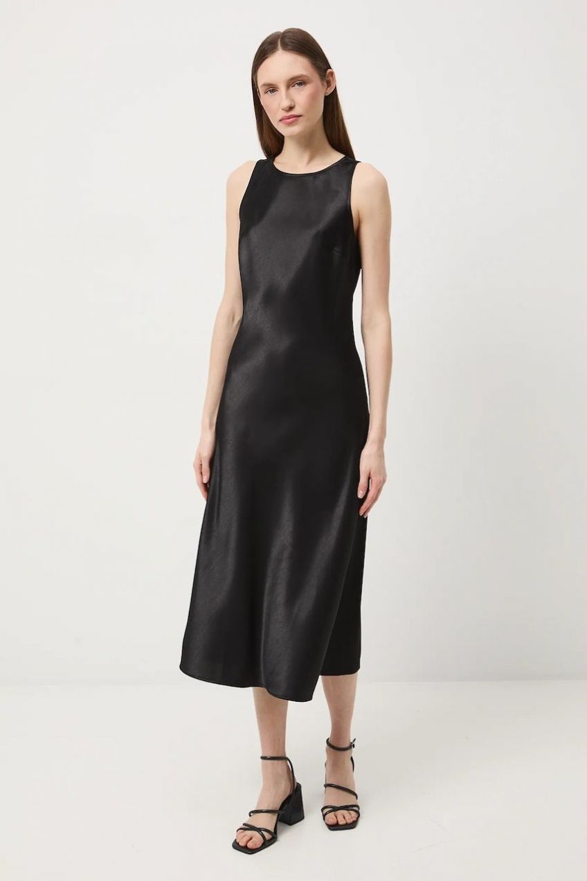 Šaty Medicine čierna farba, midi, áčkový strih