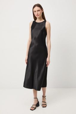 Šaty Medicine čierna farba, midi, áčkový strih