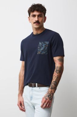 Tričko Medicine pánske, tmavomodrá farba, s potlačou