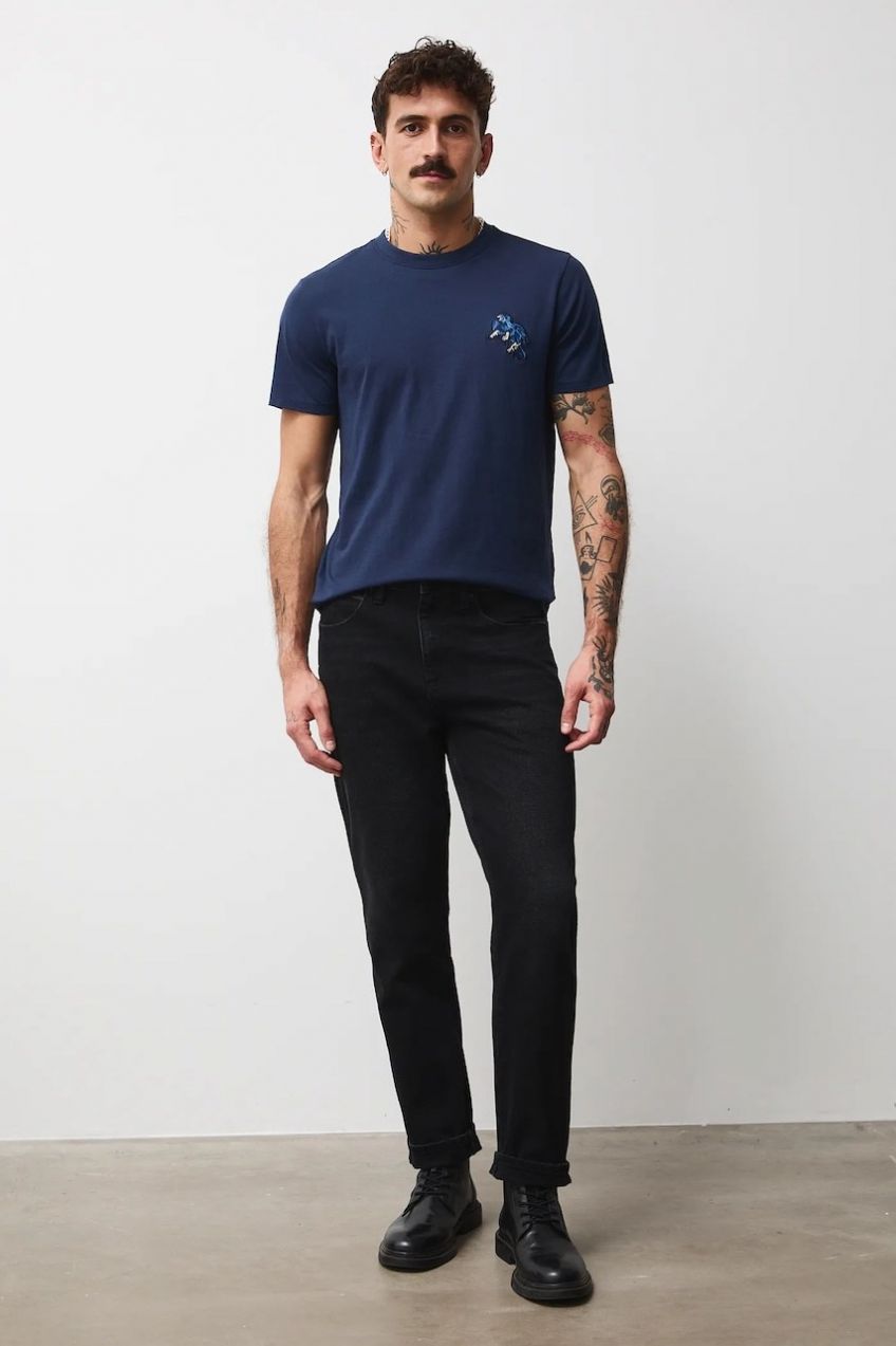 Bavlnené tričko Medicine pánske, tmavomodrá farba, s nášivkou