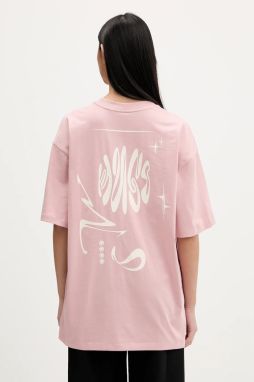 Bavlnené tričko Hugo Blue Oversized_Tee_B_8 dámske, ružová farba, 50554005