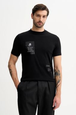 Tričko Karl Lagerfeld pánske, čierna farba, s potlačou, 561221.755044