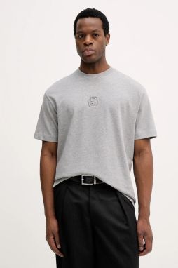 Bavlnené tričko BOSS C-Tames 36 pánske, šedá farba, s nášivkou, 50555106