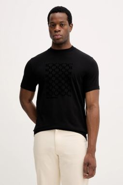 Tričko Karl Lagerfeld pánske, čierna farba, s nášivkou, 561221.755040