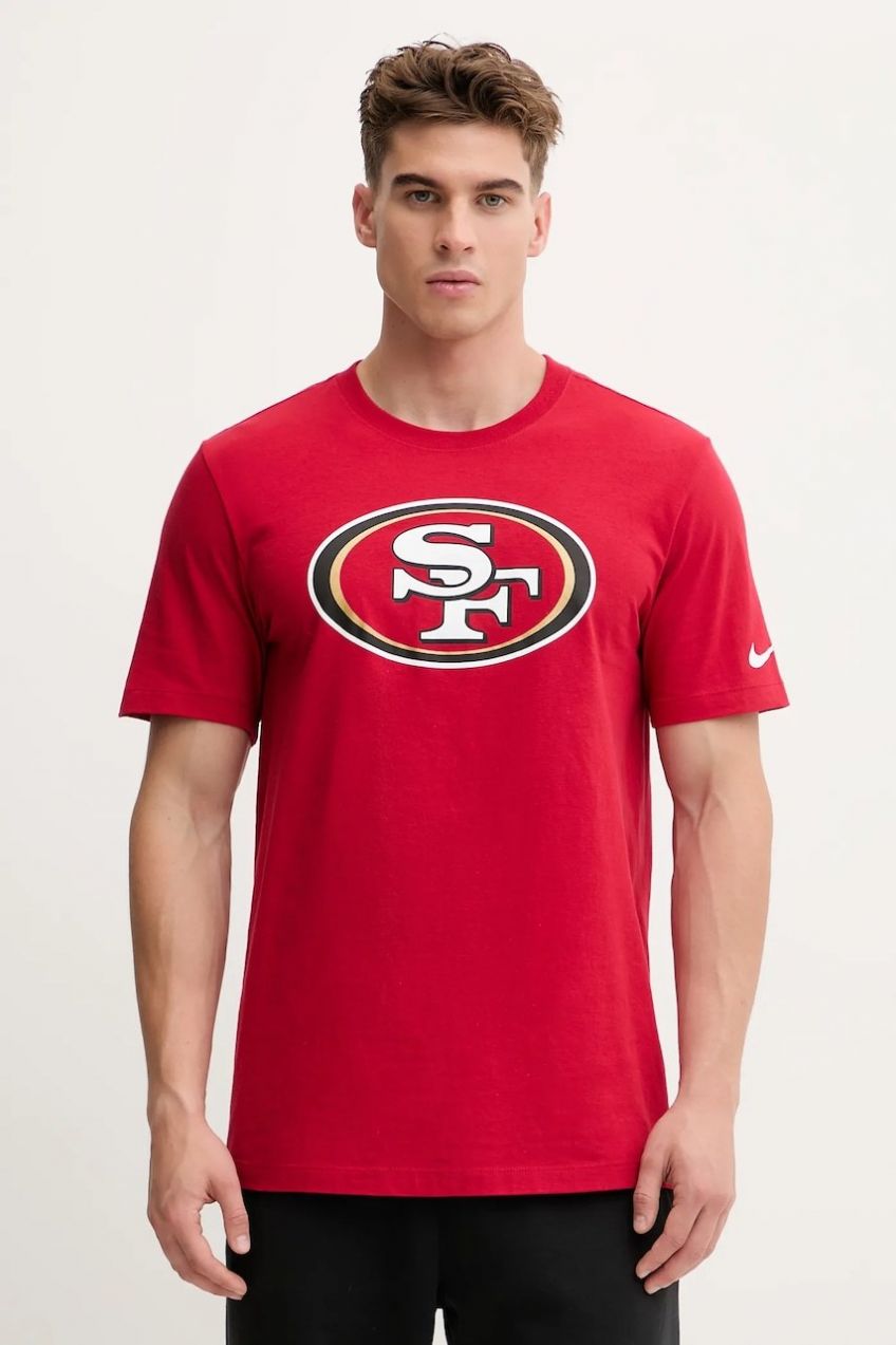 Bavlnené tričko Nike Logo Essential pánske, červená farba, s potlačou, N199-6DL-9B-CLH