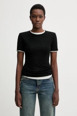 Tričko s prímesou vlny Miss Sixty 2-pak čierna farba, 6S3SJ35400