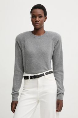 Vlnený sveter La Mania ELLA šedá farba, ľahký, ELLA