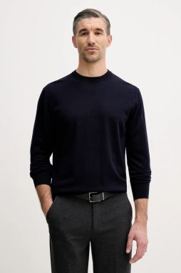 Vlnený sveter Eton tmavomodrá farba, ľahký, 100013670