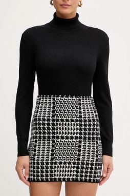 Sukňa s prímesou vlny Twinset biela farba, mini, rovný strih, 252TT3041