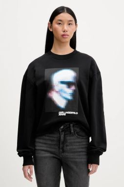 Bavlnená mikina Karl Lagerfeld Jeans čierna farba, s potlačou, B1W20049