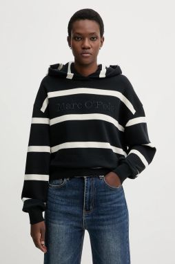 Bavlnená mikina Marc O'Polo béžová farba, s kapucňou, vzorovaná, 600407354041