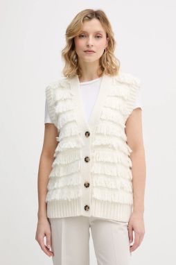 Vesta s prímesou vlny Sisley béžová farba, teplé, 18DLL602X