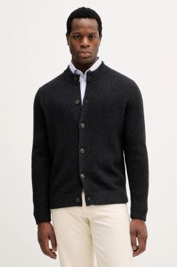 Kardigan s prímesou vlny Sisley šedá farba, 1OJHS500K