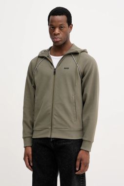 Mikina BOSS Green SW_Join Saggy zelená farba, s kapucňou, jednofarebná, 50553575