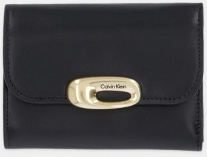 Kožená peňaženka Calvin Klein čierna farba, LV04F1116G