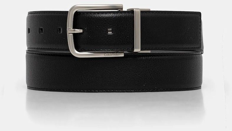 Obojstranný kožený opasok Calvin Klein čierna farba, LV04D7050G