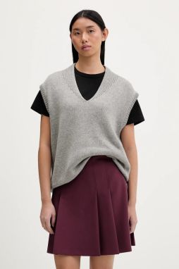 Vesta s prímesou kašmíru HUGO Sliege šedá farba, 50554059