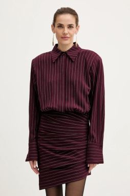 Šaty Retrofete Narine bordová farba, mini, rovný strih, FW24-10168