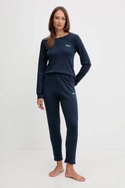 Bavlnené pyžamo Fila tmavomodrá farba, bavlnené, FPW4220