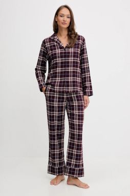 Pyžamo Tommy Hilfiger dámske, bordová farba, UW0UW06158