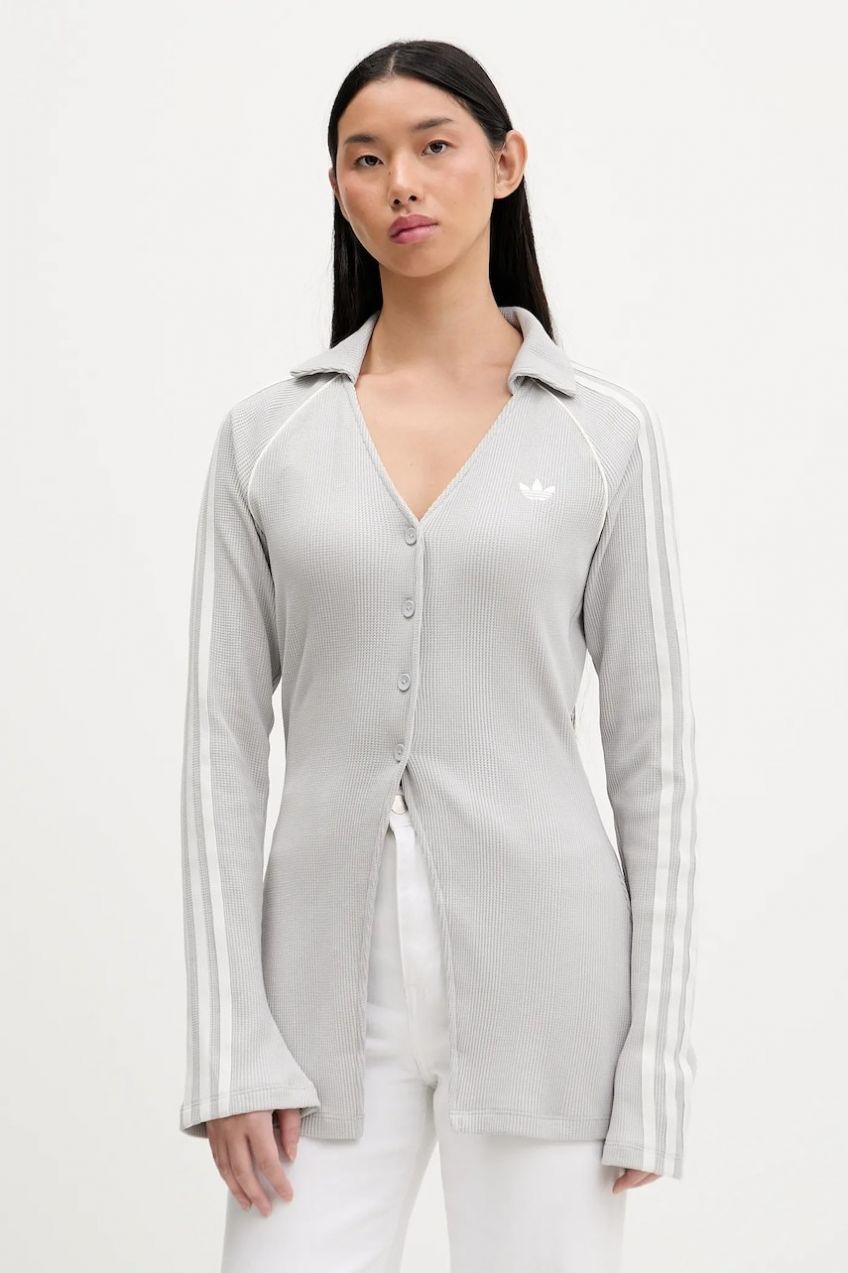 Košeľa adidas Originals Button Down šedá farba, regular, s klasickým golierom, KR5109