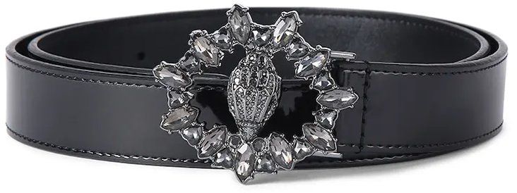 Kožený opasok Kurt Geiger London Chelsea čierna farba, 5412500309