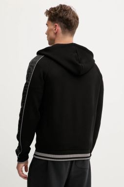 Mikina Guess FINLO čierna farba, s kapucňou, jednofarebná, Z5BQ12 KB3P2