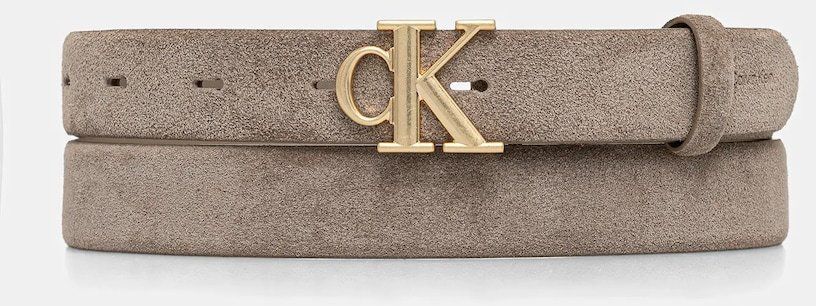 Semišový opasok Calvin Klein béžová farba, LV04F7079G
