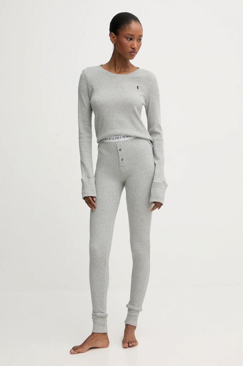 Pyžamo Polo Ralph Lauren dámske, šedá farba, 4P0660