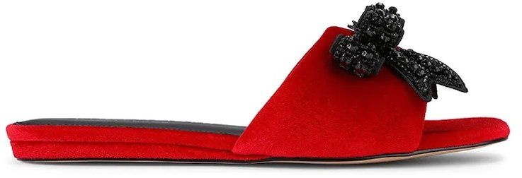 Šlapky Kurt Geiger London Kensington Bow Flat Sdl červená farba, 655750789