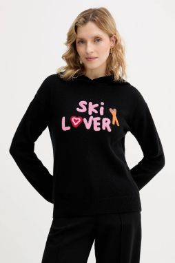 Sveter s prímesou vlny MC2 Saint Barth čierna farba, SUA002