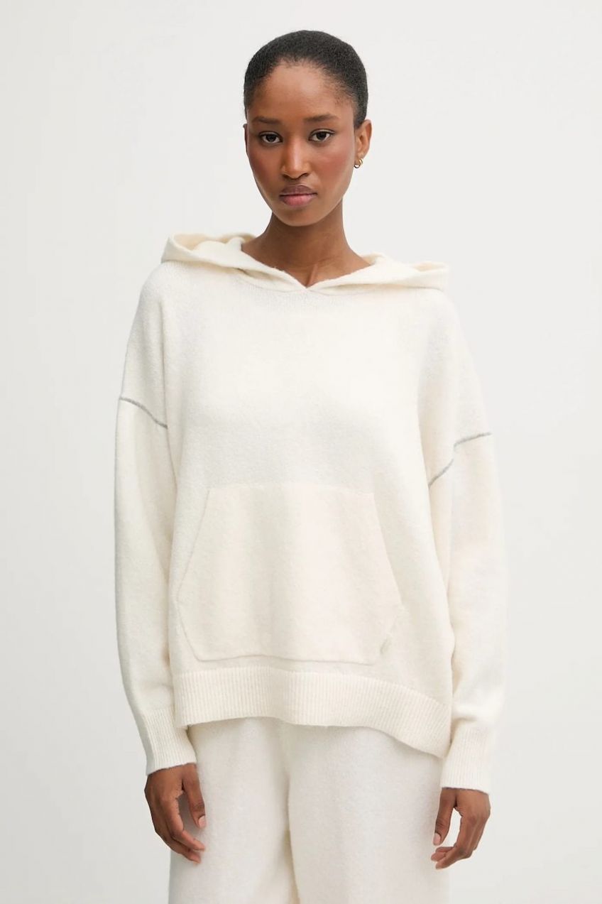 Sveter s prímesou vlny Calvin Klein Underwear béžová farba, LV00QS7568