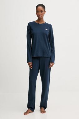 Bavlnené pyžamo Fila tmavomodrá farba, bavlnené, FPW4217