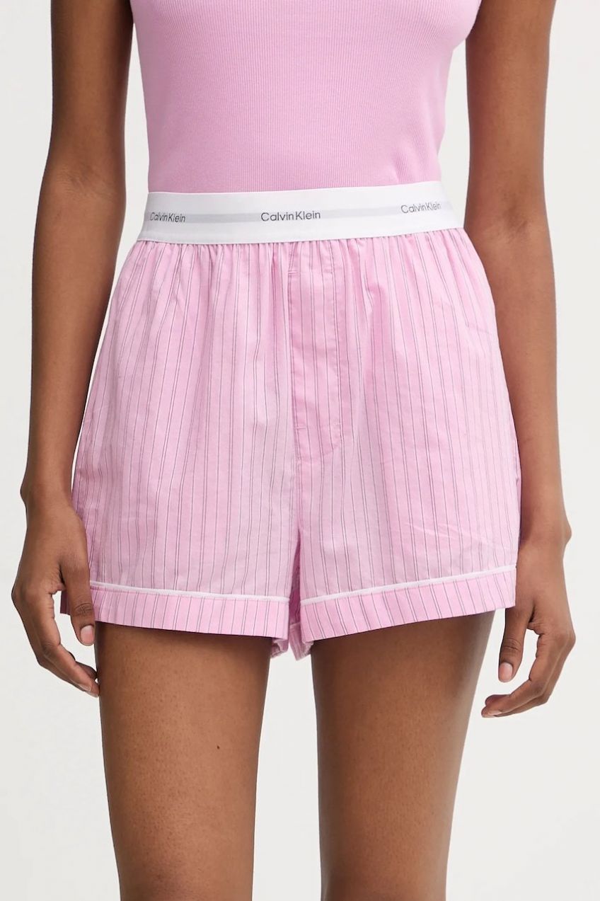 Bavlnené pyžamové šortky Calvin Klein Underwear fialová farba, bavlnené, LV00QS7573