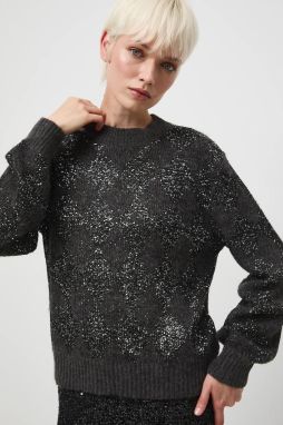 Sveter s prímesou vlny Medicine šedá farba, teplé