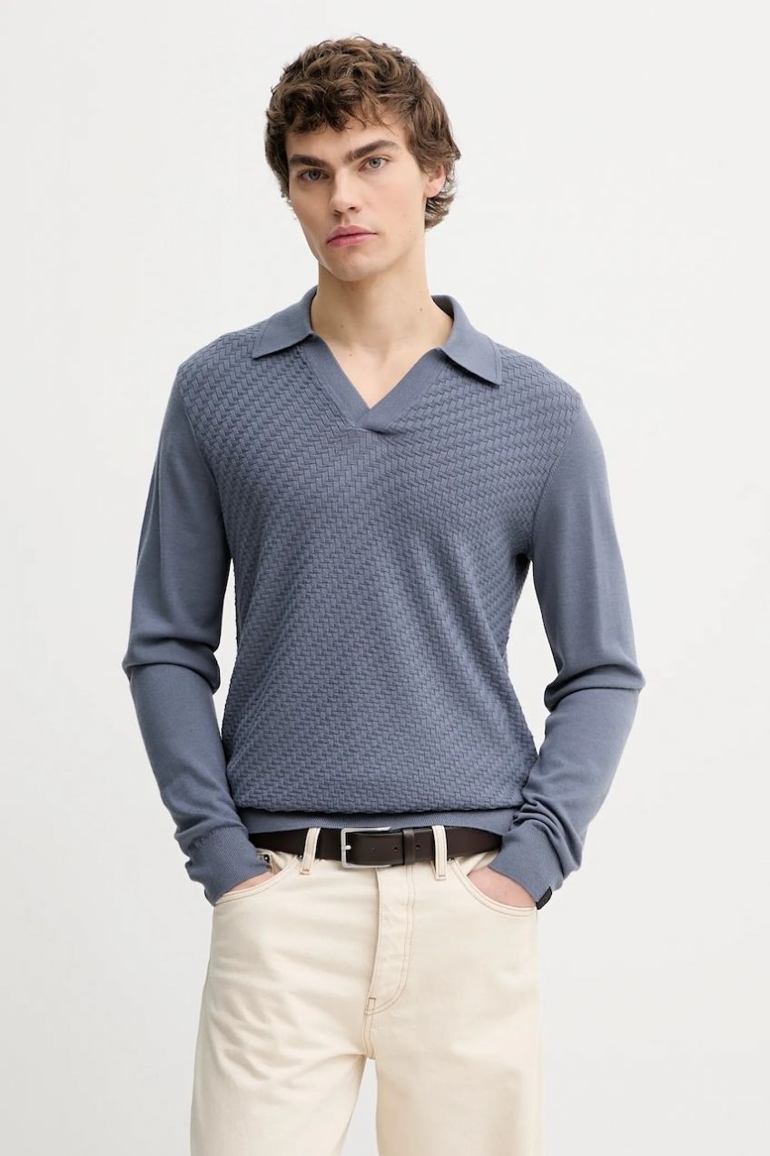 Vlnený sveter Rag & Bone modrá farba, ľahký, RH8125H6MMN