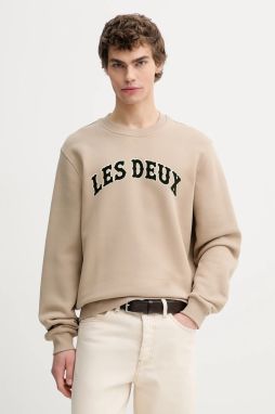 Bavlnená mikina Les Deux béžová farba, s potlačou, 1001005