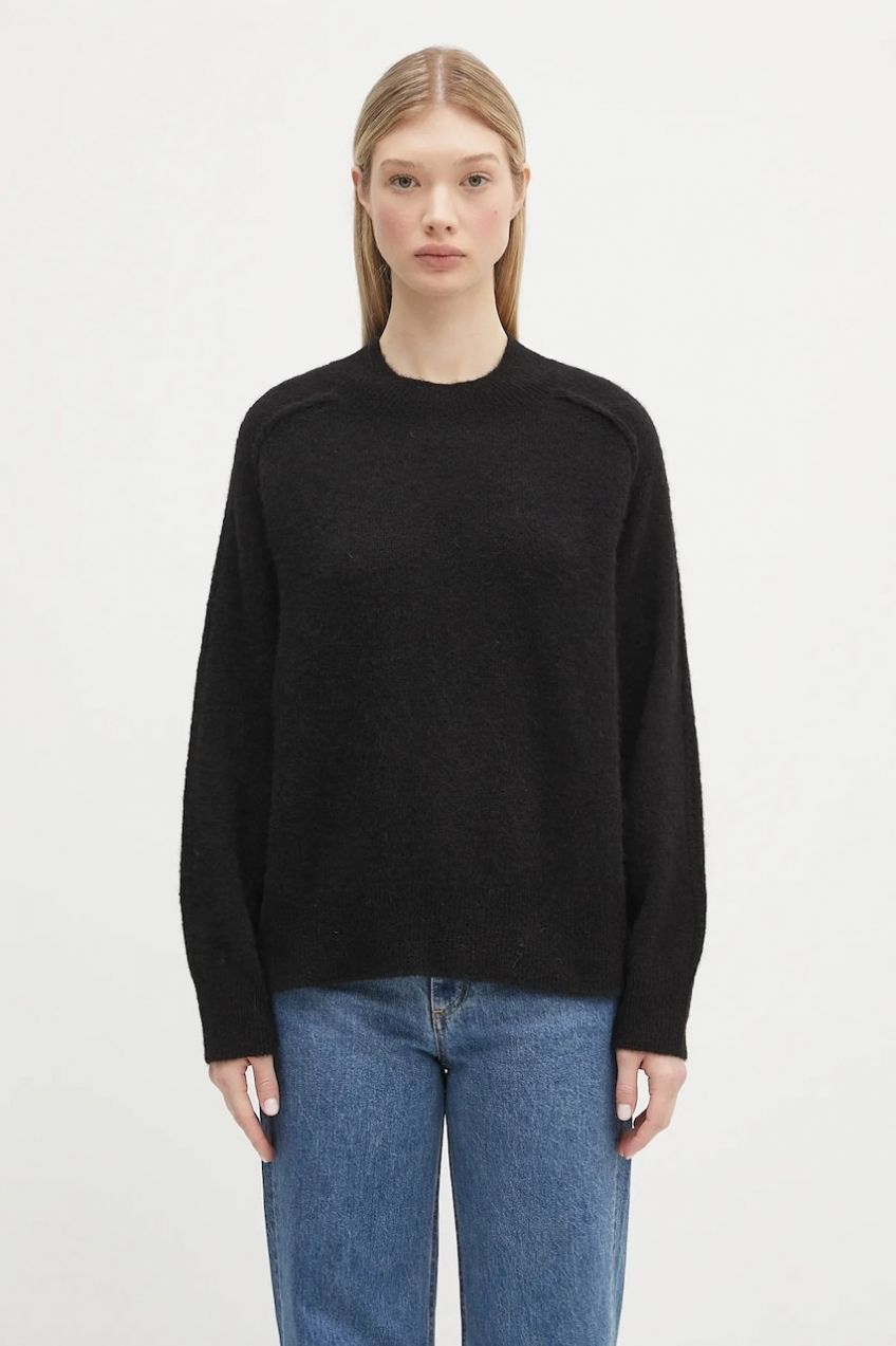 Sveter A.P.C. Pull Naomie čierna farba, WPABE.F23283